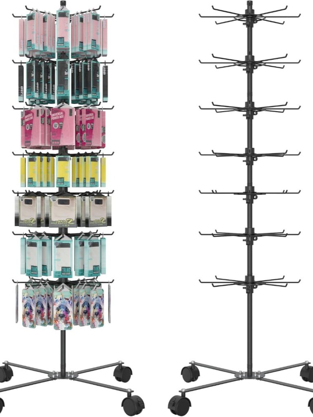 Retail Display Stand 7 Layer - Alloy Steel Jewelry Display for Vendors - 360°Rot